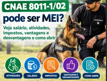 CNAE 8011-1/02 pode ser MEI? Veja salário, atividades, impostos, vantagens e desvantagens